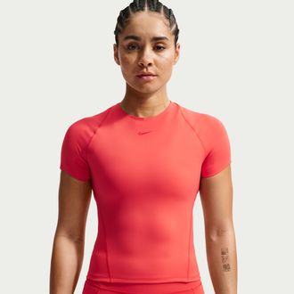 Nike Womens Universa Dri-FIT Short-Sleeve Top in Red | IO1271-696