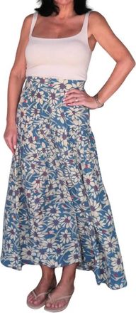 The Great. Womens The Highland Skirt In Blue Scattered Bloom