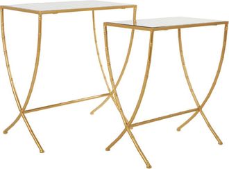 Premier Housewares Avantis Set of 2 Bamboo Design Side Tables