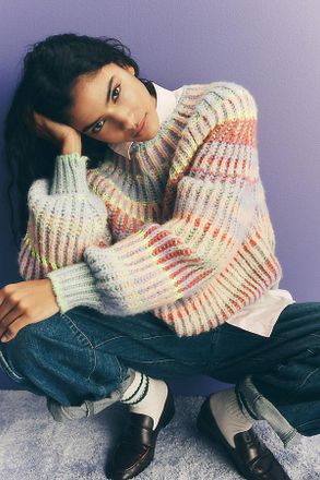 Maeve Mock-Neck Chunky Wool-Blend Sweater