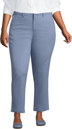 Lands End Mid Rise Classic Straight Leg Chino Ankle Pants in Pale Slate Blue at Nordstrom, Size 18W
