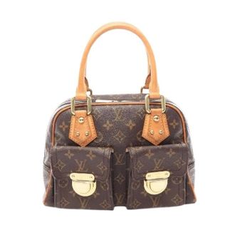 Louis Vuitton Pre-owned Manhattan PM Monogram Handtas - Dames - Pre-owned - Bruin - Maat: ONE Size Leer