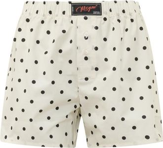 Msgm White Polka Dot Shorts