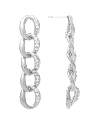 Rivka Friedman Rhodium Plated Cz Earrings