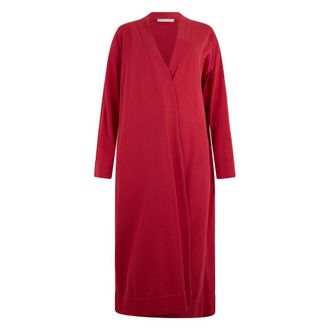 Fabiana Filippi Knitted Dresses, female, Red, Size: XL Elegant Long Dress V-neck