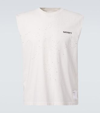 SATISFY Distressed cotton jersey top