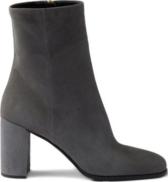 Prada 85 mm suède laarzen met blokhak - Grijs