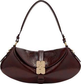 Ganni B-Kat Tas - Dames - Schoudertassen - Rood - ONE Size - Leer - Tassen