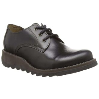 FLY London SIMB389FLY Rug Leather Womens Lace Up Shoes - Black - Size:UK 4