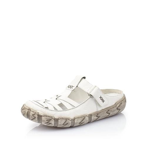 Rieker Femme V06r4 Mules Dorées Tressées - Confort Et Style Pour Journées Chaudes - Semelle Compensée Souple