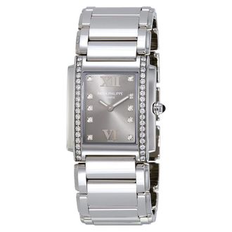 Patek Philippe Pre-owned Patek Philippe Twenty~4 Diamond Eternal Gray Dial Ladies Watch 4910/10A-010