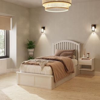 GFW Madrid Wooden Ottoman Storage Bed in White | Size: King