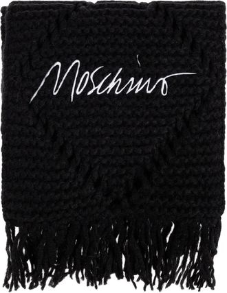Moschino Sciarpa con frange - Nero