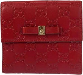 Gucci Pre-owned Wallets, female, Red, Size: ONE SIZE Pre-owned Guccissima Leather Wallet