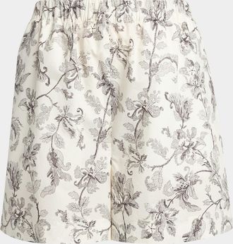 Golden Goose Journey Floral Cotton Voile Shorts
