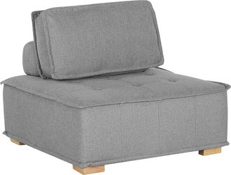 Beliani Sof&aacute; De Poli&eacute;ster Gris Madera Clara M&oacute;dulo De 1 Plaza Escandinavo Moderno Tibro