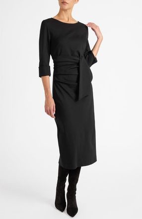 Santorelli Trinity Midi Sheath Dress in Punto Milano in Black at Nordstrom, Size 4