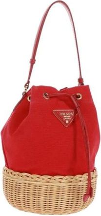 Prada Pre-owned Bucket Bags, female, Red, Size: ONE SIZE Pre-owned Vintage Bucket Bag