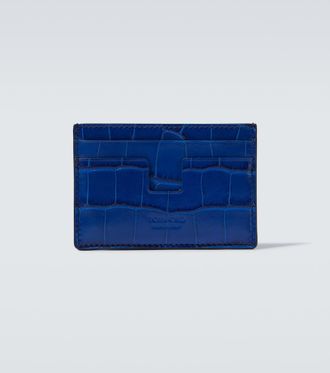 Tom Ford Leopard-print leather card holder
