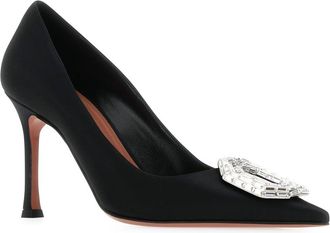 Amina Muaddi Black Velvet-Sole:calf Scarpe Con Tacco Velvet/sole:calf High Heel Shoes