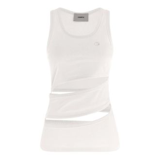 Coperni Sleeveless Tops, female, White, Size: M Spiral Tank Top