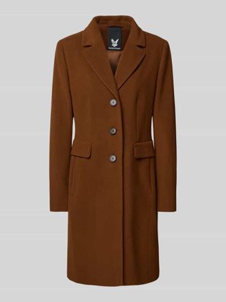 Fuchs Schmitt Wollmantel mit Kaschmir-Anteil und Pattentaschen in Cognac, Größe 34