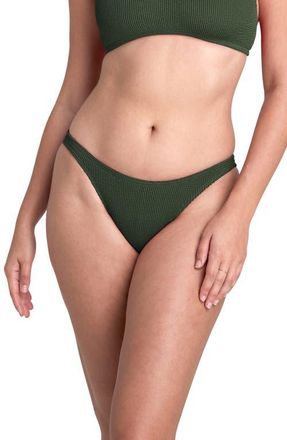Bond-Eye The Scene Rib Bikini Bottoms in Khaki at Nordstrom