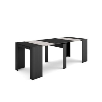 Skraut Home Mesa Consola Extensible, Mesa Comedor Plegable, 220, Para 10 Comensales, Comedor Y Cocina, Estilo Moderno, Negro - Skraut Home
