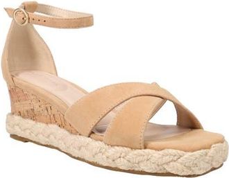 Pelle Moda Pippen Ankle Strap Wedge Slide Sandal in Burnt Sugar at Nordstrom, Size 5.5