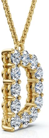 Pompeii3 1Ct Diamond Initial D Pendant 14k Gold 18 Necklace Lab Grown 5/8 Tall