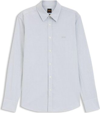 BOSS Regular-fit shirt in stretch-cotton dobby
