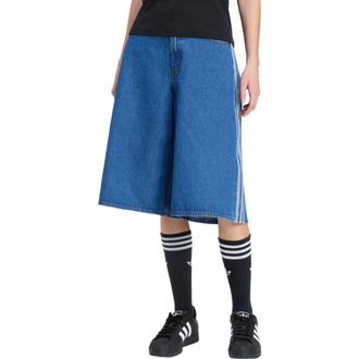 adidas Originals Firebird Denim Jorts in Medium Vintage Denim at Nordstrom, Size 0