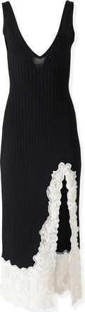 Carolina Herrera Abito midi con dettagli in pizzo - Nero