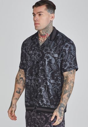 Siksilk Camisa de bolos negra para hombres SikSilk L