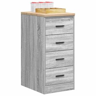 Berkfield Home Garage Storage Cabinet Grey Sonoma 40x51x85 cm Solid Wood Pine | Size: 40 x 51 x 85 cm