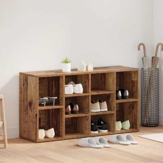 vidaXL Vidaxl - Banco Para Zapatos Con Estante Madera Vieja 103 X 30 X 54.5 Cm
