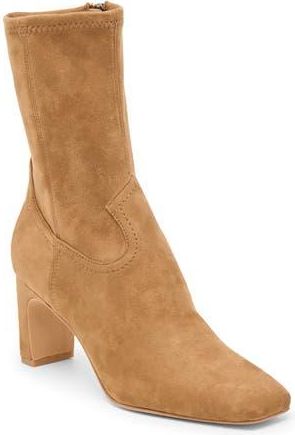 Dolce Vita Roan Block Heel Bootie in Light Brown Stella Suede at Nordstrom Rack, Size 6.5
