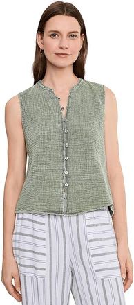 Splendid Ava Gauze Button Tank Top Womens Clothing Eucalyptus : LG (Womens 10-12), Cotton