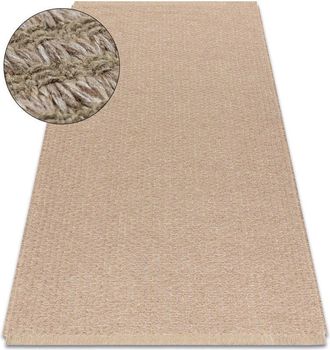 RugsX Alfombra JUTE 3650 beige líneas - yute, tejido plano, flecos beige 80x150 cm