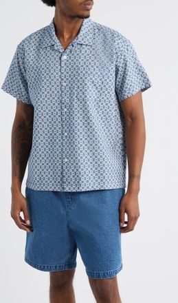 Obey Adrian Woven Camp Shirt in Unbleached Multi at Nordstrom, Size Xx-Large