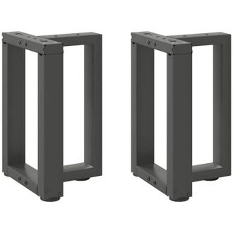 vidaXL Patas Para Mesa De Centro En Forma De T (2 Unidades), Antracita, 38 X 25 X (42-43) Cm, Acero Vidaxl