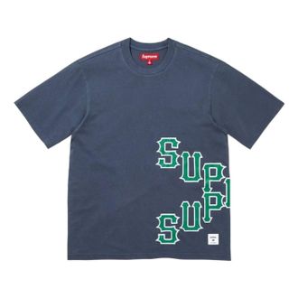 SUPREME SS26 Cracked Spellout S/S T-Shirt Navy SUP-SS26-060-NVY