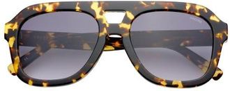 Freyrs Eyewear Voyager Oversized Aviator Sunglasses in Yellow Tortoise at Nordstrom