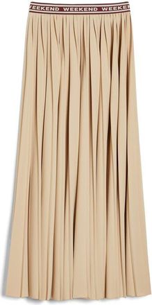 Max Mara Bleu Pleated Maxi Skirt in Sand at Nordstrom, Size Medium