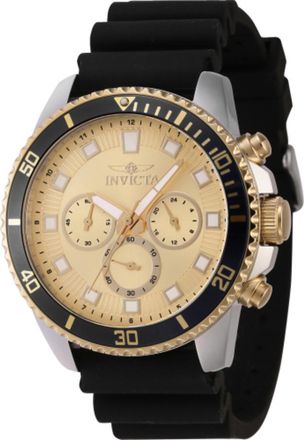 Invicta Pro Diver Chronograph GMT Quartz Gold Dial Mens Watch 46128