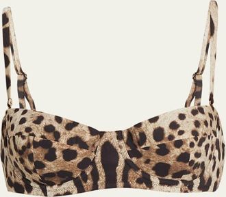 Dolce & Gabbana Leo Printed Balconette Bikini Top