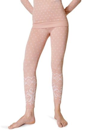 Sweaty Betty Fair Isle Jacquard Base Layer Leggings in Deco Beige at Nordstrom, Size Large