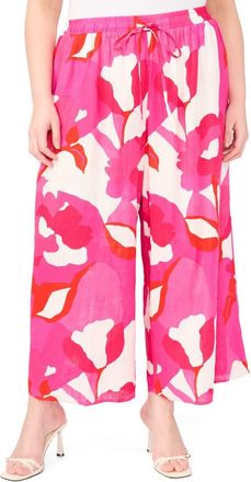 Vince Camuto Floral Print Drawstring Pants in New Ivory Poppy Print at Nordstrom Rack, Size 3X