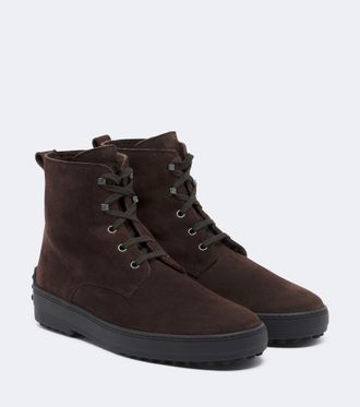Tod's Botas con cordones Gommino de ante con borrego