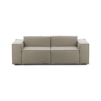 Dmora Sof&aacute; Fijo Dlongh, Sof&aacute; Modular Lineal De 2 Plazas, 100% Made In Italy, Sof&aacute; De Sal&oacute;n Moderno En Tela., Cm 220x95h70, T&oacute;rtola - Dmora